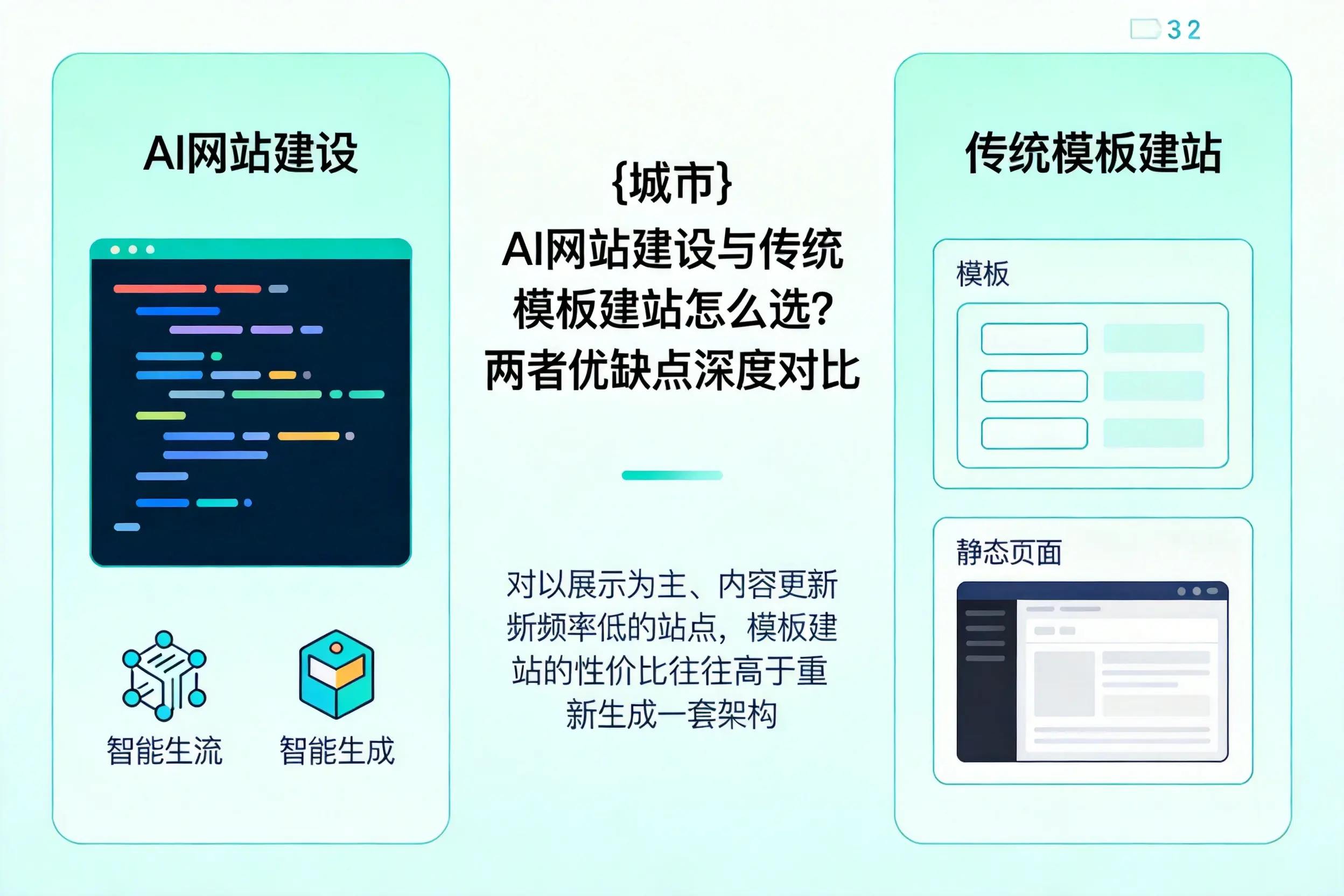 湛江AI网站建设与传统模板建站怎么选？两者优缺点深度对比
