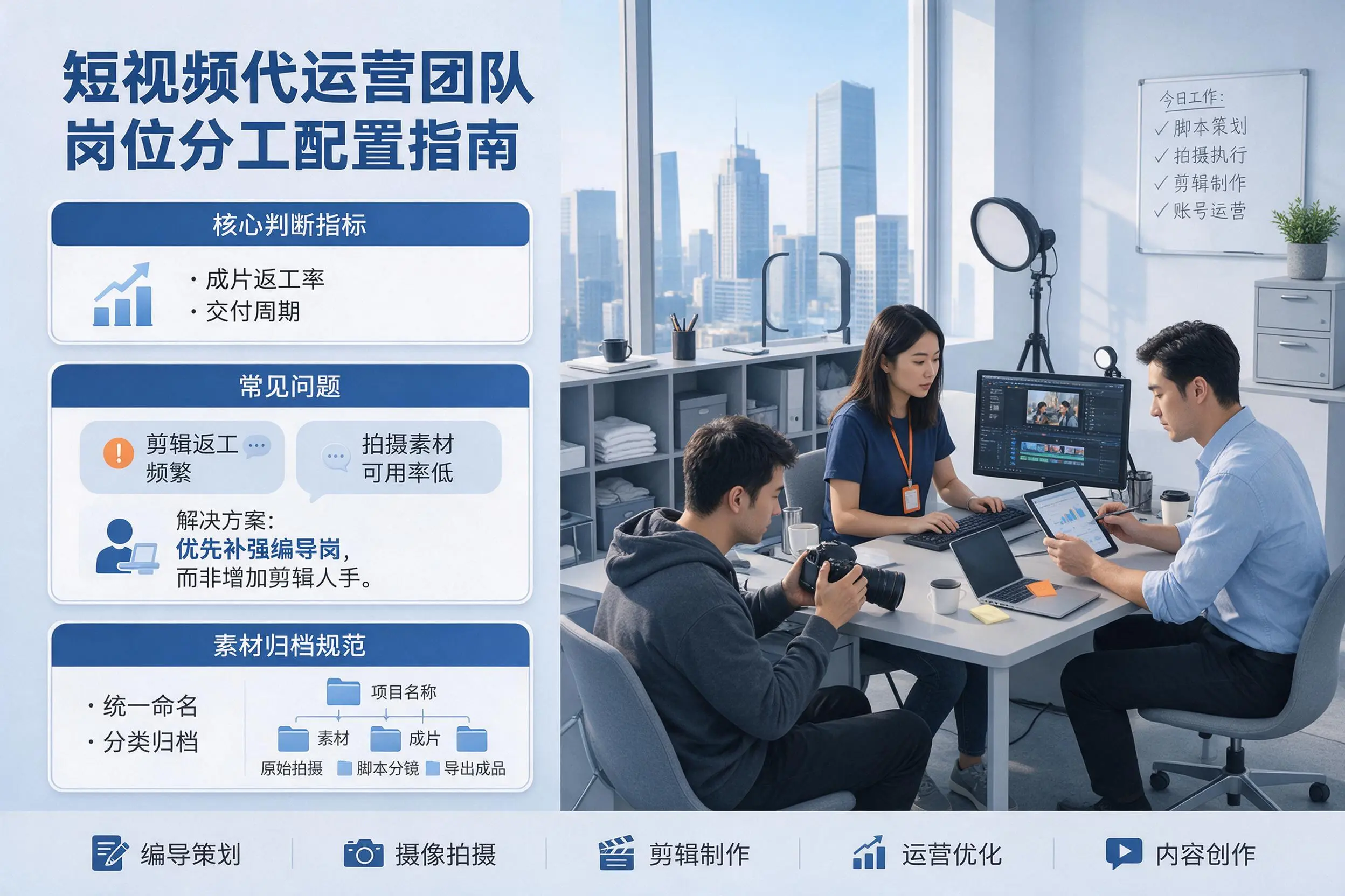 短视频代运营团队如何配置?湛江企业岗位分工科普说明