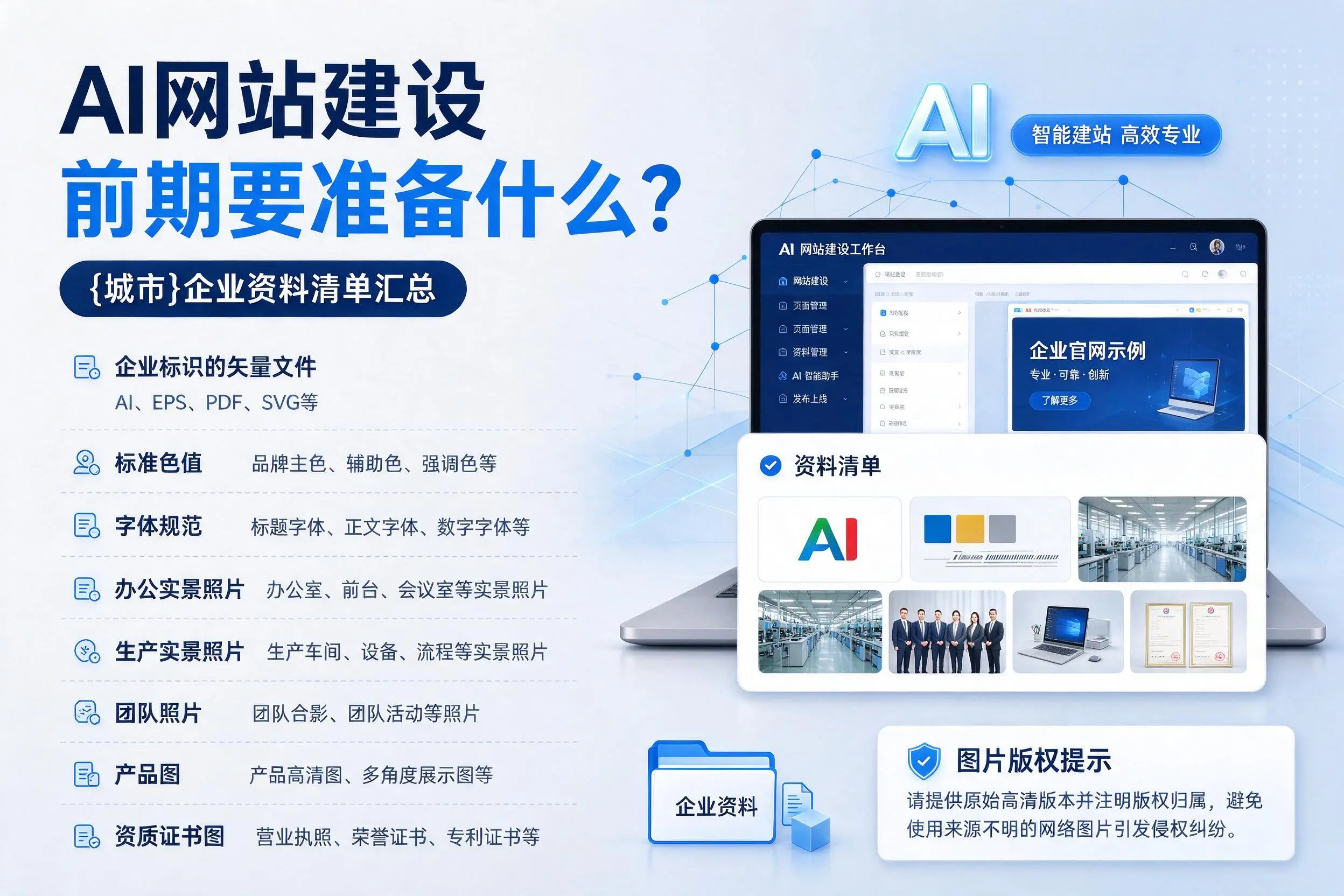 AI网站建设前期要准备什么?湛江企业资料清单汇总